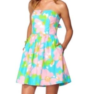Lilly Pulitzer Richelle dress strapless sz 8 with pockets